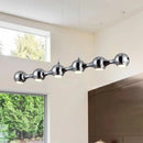 GobekUsa Modern Chrome Ball Pendant Ceiling Light with 6 Metal Lights - Warm/White Island Lighting for Living Room