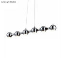 GobekUsa Modern Chrome Ball Pendant Ceiling Light with 6 Metal Lights - Warm/White Island Lighting for Living Room