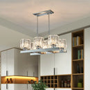 GobekUsa Modern Chrome Crystal Island Light with 6 Cylinder Heads - Perfect for Dining Tables