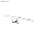GobekUsa Adjustable LED Vanity Light in Modern Chrome - Acrylic Linear Design, Warm/White Light Option - 16"/23.5"/31.5" Wide