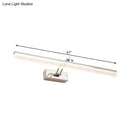 GobekUsa Adjustable LED Vanity Light in Modern Chrome - Acrylic Linear Design, Warm/White Light Option - 16"/23.5"/31.5" Wide