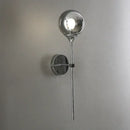 Modern chrome and amber glass ball wall lamps living room lighting by Decorbites