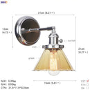 GobekUsa Amber Glass Ball Wall Lights - Modern LED Wall Lamp for Home Bedroom Mirror Stair