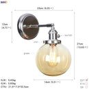 GobekUsa Amber Glass Ball Wall Lights - Modern LED Wall Lamp for Home Bedroom Mirror Stair