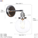 GobekUsa Amber Glass Ball Wall Lights - Modern LED Wall Lamp for Home Bedroom Mirror Stair