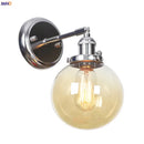 GobekUsa Amber Glass Ball Wall Lights - Modern LED Wall Lamp for Home Bedroom Mirror Stair