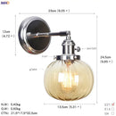 GobekUsa Amber Glass Ball Wall Lights - Modern LED Wall Lamp for Home Bedroom Mirror Stair