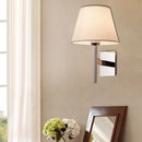 GobekUsa White Fabric LED Cone Wall Sconce - Contemporary Bedroom Lighting