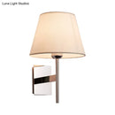 GobekUsa White Fabric LED Cone Wall Sconce - Contemporary Bedroom Lighting