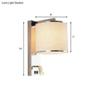 GobekUsa Modern Fabric LED Wall Sconce Light in Chrome for Living Room