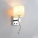 GobekUsa Modern Fabric LED Wall Sconce Light in Chrome for Living Room