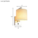 GobekUsa Modern Fabric LED Wall Sconce Light in Chrome for Living Room