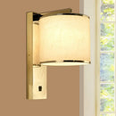GobekUsa Modern Fabric LED Wall Sconce Light in Chrome for Living Room
