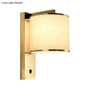 GobekUsa Modern Fabric LED Wall Sconce Light in Chrome for Living Room