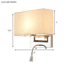 GobekUsa Simple Beige Fabric LED Wall Light Sconce for Bedroom