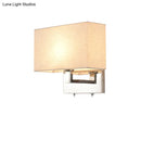 GobekUsa Simple Beige Fabric LED Wall Light Sconce for Bedroom