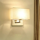 GobekUsa Simple Beige Fabric LED Wall Light Sconce for Bedroom