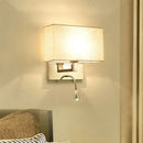 GobekUsa Simple Beige Fabric LED Wall Light Sconce for Bedroom