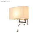 GobekUsa Simple Beige Fabric LED Wall Light Sconce for Bedroom