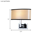 GobekUsa Modern Oval Wall Sconce: Chrome LED Fabric Lighting for Bedside
