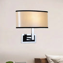 GobekUsa Modern Oval Wall Sconce: Chrome LED Fabric Lighting for Bedside