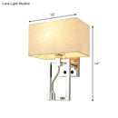 GobekUsa White Contemporary Rectangular Wall Mount Light Sconce with Spotlight