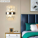 GobekUsa Modern K9 Crystal Sconce Wall Light for Bedroom - Clear Finish