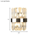 GobekUsa Modern K9 Crystal Sconce Wall Light for Bedroom - Clear Finish