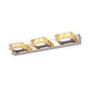GobekUsa Modern Stainless Steel Crystal Vanity Sconce - 3/4 Light Beveled Design for Round/Square Bathroom Wall Mount