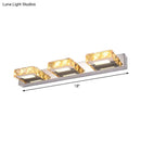 GobekUsa Modern Stainless Steel Crystal Vanity Sconce - 3/4 Light Beveled Design for Round/Square Bathroom Wall Mount