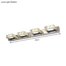 GobekUsa Modern Stainless Steel Crystal Vanity Sconce - 3/4 Light Beveled Design for Round/Square Bathroom Wall Mount