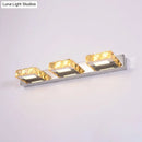 GobekUsa Modern Stainless Steel Crystal Vanity Sconce - 3/4 Light Beveled Design for Round/Square Bathroom Wall Mount