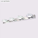 GobekUsa Modern Stainless Steel Crystal Vanity Sconce - 3/4 Light Beveled Design for Round/Square Bathroom Wall Mount