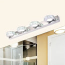 GobekUsa Modern Stainless Steel Crystal Vanity Sconce - 3/4 Light Beveled Design for Round/Square Bathroom Wall Mount