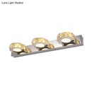 GobekUsa Modern Stainless Steel Crystal Vanity Sconce - 3/4 Light Beveled Design for Round/Square Bathroom Wall Mount