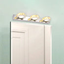 GobekUsa Modern Stainless Steel Crystal Vanity Sconce - 3/4 Light Beveled Design for Round/Square Bathroom Wall Mount