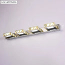 GobekUsa Modern Stainless Steel Crystal Vanity Sconce - 3/4 Light Beveled Design for Round/Square Bathroom Wall Mount