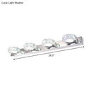 GobekUsa Modern Stainless Steel Crystal Vanity Sconce - 3/4 Light Beveled Design for Round/Square Bathroom Wall Mount