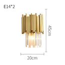 GobekUsa Crystal Clear LED Wall Sconce Chrome Silver Gold Wall Light for Bedroom