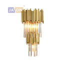 GobekUsa Crystal Clear LED Wall Sconce Chrome Silver Gold Wall Light for Bedroom