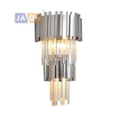 GobekUsa Crystal Clear LED Wall Sconce Chrome Silver Gold Wall Light for Bedroom