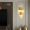 GobekUsa Crystal Clear LED Wall Sconce Chrome Silver Gold Wall Light for Bedroom