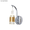 GobekUsa Modern Seedy Crystal LED Wine Bottle Wall Sconce in Chrome