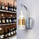 GobekUsa Modern Seedy Crystal LED Wine Bottle Wall Sconce in Chrome