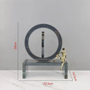 GobekUsa Geometric Crystal Rings Golden Man Ornament Glass Figurines Home Decor