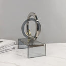 GobekUsa Geometric Crystal Rings Golden Man Ornament Glass Figurines Home Decor