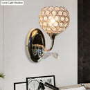 GobekUsa Gold Modernist Circle Wall Sconce - Crystal-Encrusted, Single-Head Wall Mount Light Fixture