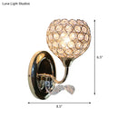 GobekUsa Gold Modernist Circle Wall Sconce - Crystal-Encrusted, Single-Head Wall Mount Light Fixture