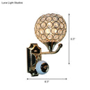 GobekUsa Gold Modernist Circle Wall Sconce - Crystal-Encrusted, Single-Head Wall Mount Light Fixture