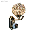 GobekUsa Gold Modernist Circle Wall Sconce - Crystal-Encrusted, Single-Head Wall Mount Light Fixture